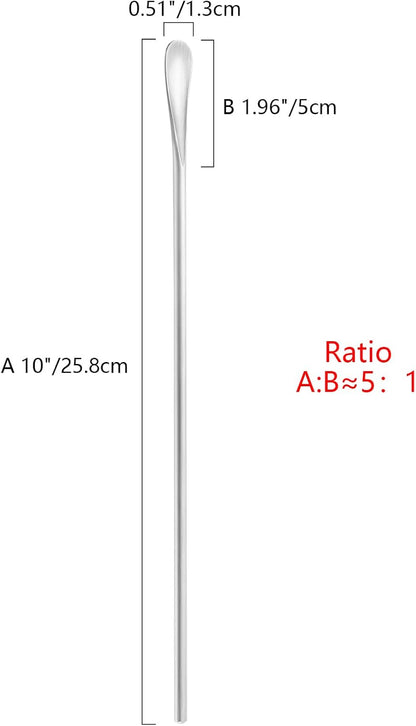 10 inch/258mm Stainless Steel Long Coffee Spoon Stirring/Stir Stick,Drink Stirrer Mixing Spoon,Coffee Stirrer Cocktail Stick Reusable,Long Skinny Teaspoon Stirring,Iced Tea Spoon,Bar Spoon