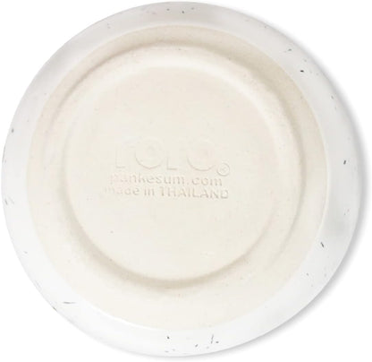 roro Handcrafted 4.5" Ceramic Miso | Rice Bowls, Set of 2 - White Matte Speckled Stoneware - Perfect for Soups