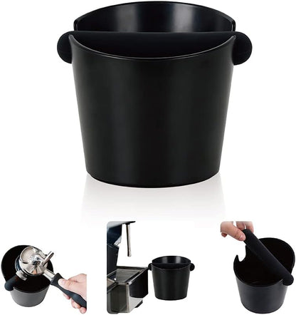 watchget Coffee Knock Box - 4.8 Inch Shock-Absorbent Barista Style Espresso Dump Bin with Removable Knock Bar and Non-Slip Base, Durable Coffee Bin for Home and Cafe