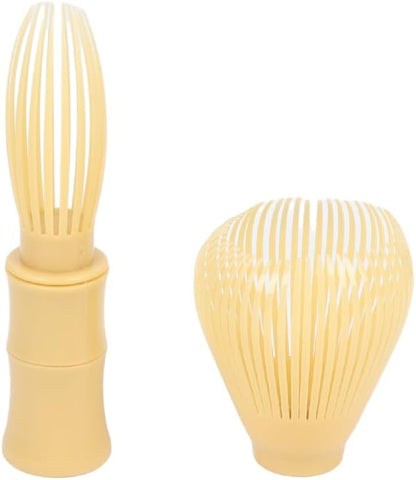 Traditional Matcha Whisk Reusable PP Resin Matcha Whisk Chasen Dishwasher Safe Matcha Stirrer Matcha Green Tea Powder Preparation Prepare Japanese Matcha Tea (Yellow)