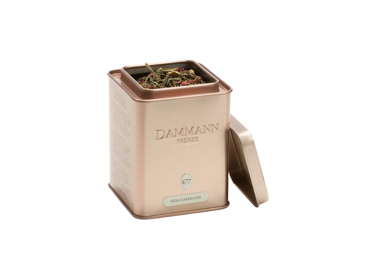 Dammann Freres Loose Leaf, Miss Dammann, Premium French Gourmet Green Tea, Blend Ginger, Passion Fruit, Lime Flavors, 3.52 Ounce Tin