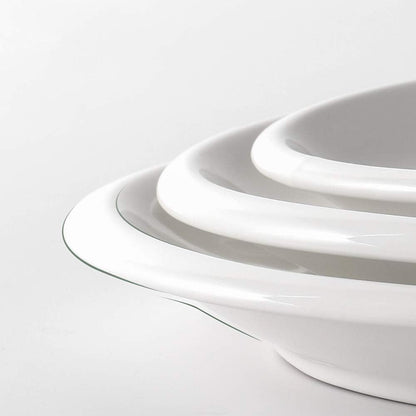 DOWAN Large Serving Platter, 16"/14"/12" Oval Platters Oven Safe, White Serving Plates for Wedding Decor, Ceramic Serving Dish for Entertaining Food, Set of 3