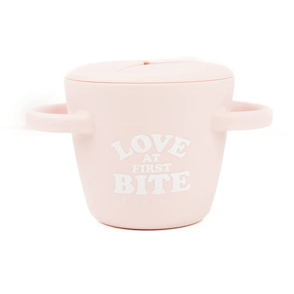 Bella Tunno Snack Cups for Toddlers, Silicone Spill Proof Food Container with Lid, Babies & Kids 6-12 Months, Love First Bite