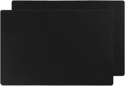 Extra Large Mulitpurpose Silicone Placemat,Countertop Protector, Kitchen Counter Mat, Table Mat, Heat Resistant, Washable, Non Slip ...… (Black -2PCS, 23.6X 15.8inch)