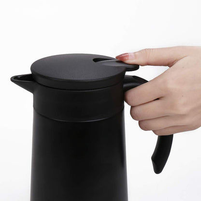 28oz Coffee Carafe Airpot Insulated Coffee Urn Stainless Steel Vacuum Thermal Pot Flask for Coffee, Hot Water, Tea, Hot Beverage - Keep 9 Hours Hot, 18 Hours Cold (Silver,Black)