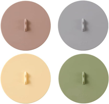 Silicone Cup Lids Silicone Cup Covers 6color Design, Food Grade Anti-dust Airtight Seal Lids for Mugs, Tea Cups, Coffee Cup 4pcs (BG-4pcs-2)