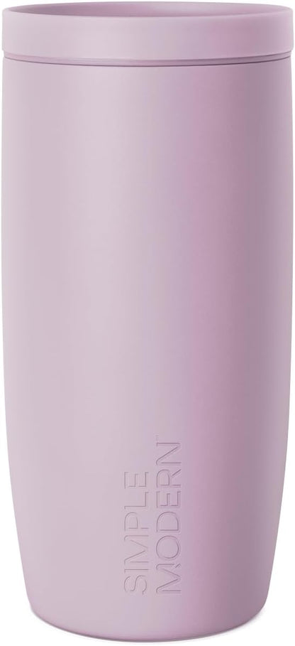 Simple Modern Travel Coffee Mug Tumbler with 360° Lid | Ceramic-Lined Insulated Stainless Steel Cold Brew Iced Coffee Cup | Gifts for Women Men Her Him | Voyager Signature | 16oz | Lavender Mist