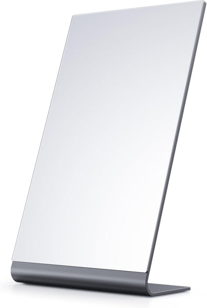 Rectangular Makeup Mirror for Desk, 12 inch Aluminum Free Standing Table Mirror, Bathroom Counter Mirror, Space Black