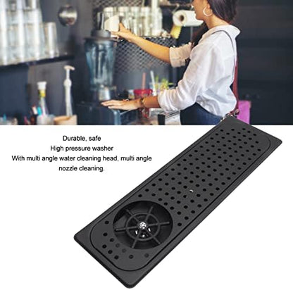 Pitcher Rinser, Stainless Steel Countertop Cup Washer Spray Rinser, Glass Rinser with Multi Angle Outlet Water, Drain and Drip Tray, Hose, for Home Kitchen Hotel Cafe (4)