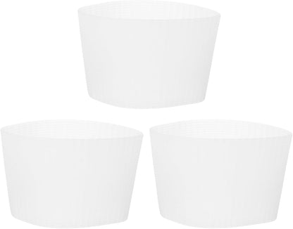 uxcell 3Pcs Coffee Cup Sleeve, Silicone Cup Sleeve Non-slip Glass Water Bottle Mug Sleeves Clear