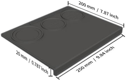 Coffee Tamping Mat, Silicone Waterproof Coffee Mat, Heat Resistant Tamp Mat, 7.8"x9.8" Barista Tool Home Kitchen Bar coffee Shop Suitable for 58mm Espresso Machine Tamper