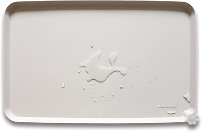 Hoki Found XX-Large Silicone Pet Feeding Mats - Non Slip Dog Cat Bowl Placemats - Waterproof for Carpet - Cream Brown