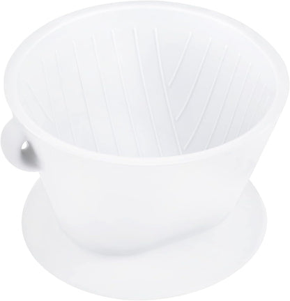 Segarty Camping Pour Over Coffee Maker, White Collapsible Silicone Coffee Dripper Single Cup with Storage Bag, Cone Filter Drip Holder, Slow Brewer for Travel, Backpacking