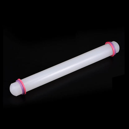 HARFINGTON Fondant Rolling Pin 13 Inch x 1.38 Inch Adjustable Guide Rings Non-Stick PP Plastic Fondant Roller Dough Roller Kitchen Decorating Tools for Cookie Pastry Pizza Clay