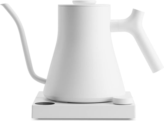 Fellow Stagg EKG Pro Electric Gooseneck Kettle - Pour-Over Coffee and Tea, Quick Heating, Precise Temperature Control, Scheduling, Built-in Brew Timer, Matte White, 0.9 Liter