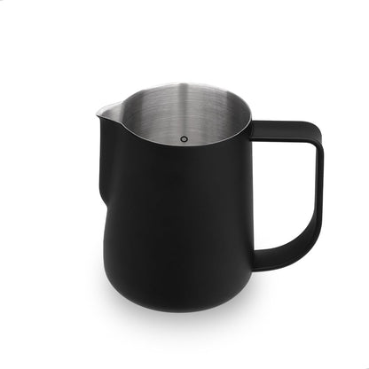watchget Milk Frothing Pitcher 250ml/8oz Stainless Steel Espresso Steaming Pitcher Milk Coffee Cappuccino Latte Art Barista Steam Pitcher Milk Frothing Jug, Black