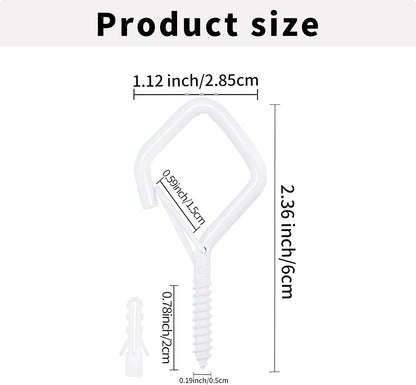 20PCS Eye Screw Hooks for Hanging Heavy Duty with Safety Buckle.Metal Ceiling Hooks for Hanging Plants,Cup,Wind Chime,Bird Feeders,String Lights at Indoor&Outdoor,2.36 Inch（No Drill Bit