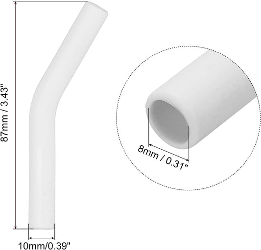 uxcell 4Pcs Silicone Straw Tips, Silicone Straw Elbows Tip, Soft Reusable Metal Straw Covers Fit for 8mm/0.31" OD Stainless Steel Straws, White