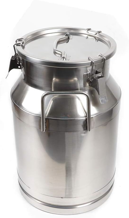 0.04 inch Thickened Stainless Steel Milk Can Large Liquid Container Storage,Stainless Steel Milk Bucket With Sealing Lid and Carry Handle,for Wine, Oil Storage Transport (30L/8 Gal)