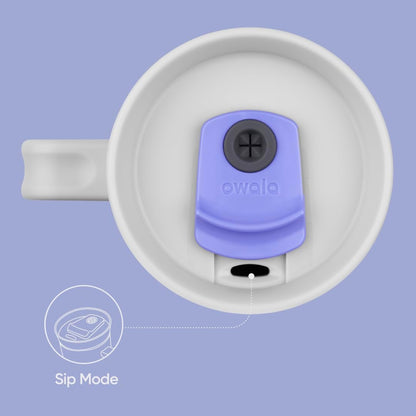 Owala Stainless Steel Triple Layer Insulated Travel Tumbler with Spill Resistant Lid, Straw, and Carry Handle, BPA Free, 40 oz, Light Purple (Whimsical Daydream)