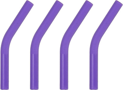 uxcell 4Pcs Silicone Straw Tips, Silicone Straw Elbows Tip, Soft Reusable Metal Straw Covers Fit for 6mm/0.24" OD Stainless Steel Straws, Purple