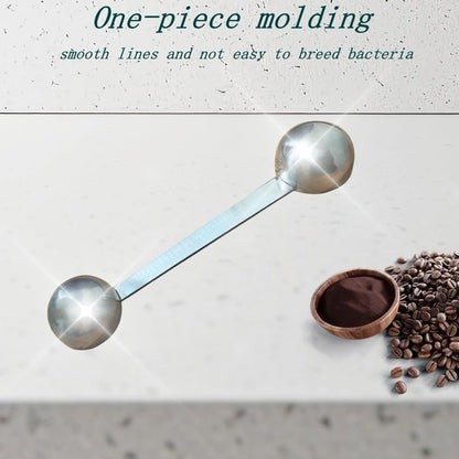 CoaGu Stainless Steel Coffee Scoop Set: Two-Piece Long Handle 1 Tbsp & 2 Tbsp Scoops for Effortless Serving from Large Coffee Bags and Baking Ingredients