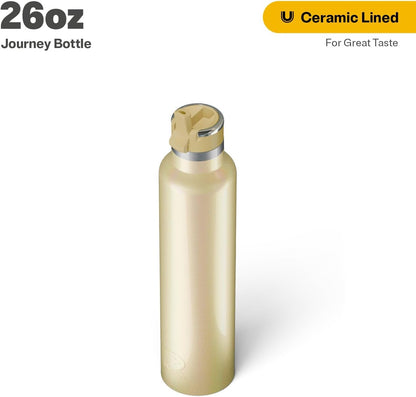 RTIC 26oz Journey Bottle Metal Stainless Steel Vacuum Insulated, BPA Free, Reusable, for Water, Hot and Cold Drinks, Travel, Sports, Camping, Sunlight Glitter