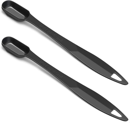 2 Pcs 1/2 Teaspoon(2.5 mL | 1/2 Tsp | 1/6 Tbsp | 2.5 cc | 1/16 oz) Stainless Steel Single Measuring Spoon, Long Handle Metal Measuring Spoon, Kitchen Gadgets for Cooking & Baking(Black)