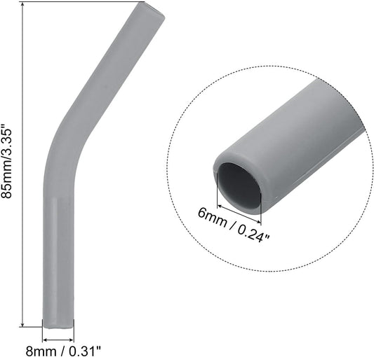 uxcell 12Pcs Silicone Straw Tips, Silicone Straw Elbows Tip, Soft Reusable Metal Straw Covers Fit for 6mm/0.24" OD Stainless Steel Straws, Grey