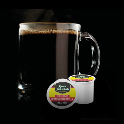 Chock full o’Nuts Midtown Manhattan Keurig K-Cup Pods for Keurig Brewers – Premium Arabica, Medium Roast – Single Serve – 4 Packs of 24 K-Cup Pods