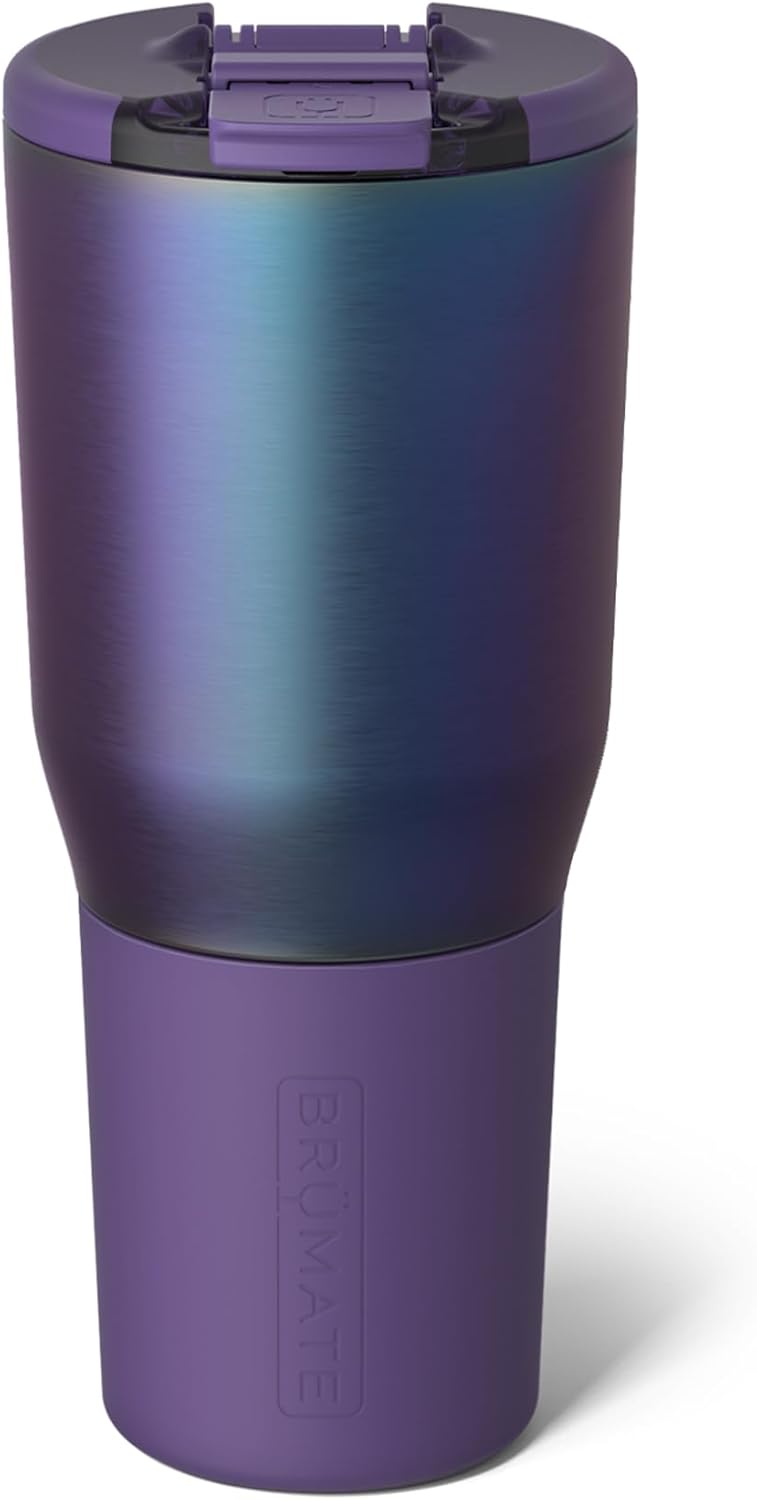 BrüMate Nav 35oz 100% Leak Proof Insulated Travel Tumbler with Magnetic BevLock™ Lid - Double Wall Cup-Holder Friendly Stainless Steel Mug (Dark Aura)