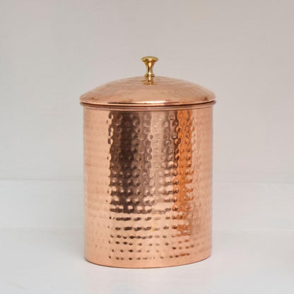 Kitchen Storage, Container for Sugar, Flour, Coffee & Tea, Food Storage Canisters, Countertop Storage, Container with Lid, Copper Kitchen Accessories, Pure Copper Canisters, Small (Set of 2)