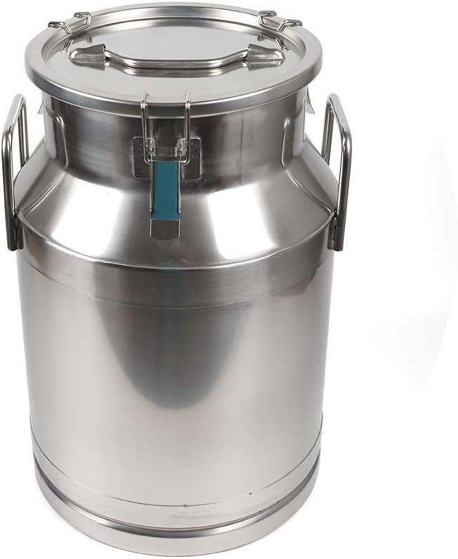 0.04 inch Thickened Stainless Steel Milk Can Large Liquid Container Storage,Stainless Steel Milk Bucket With Sealing Lid and Carry Handle,for Wine, Oil Storage Transport (30L/8 Gal)