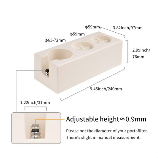 watchget Espresso Tamping Station, Plastic Espresso Organizer Box for 51/54/58mm Portafilter, Tamper, Distributor and Barista Accessories, Coffee Tamper Station, Ivory White