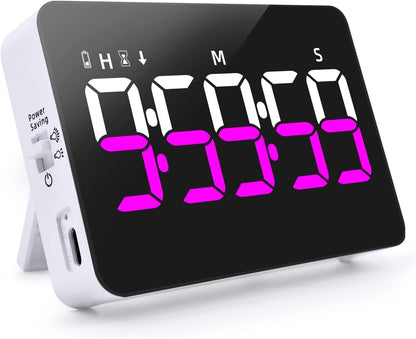 Kitchen Digital Timer, Count Down Up, Rechargeable, Vibration Mode Adjustable Volume and Brightness LED Display, Time Management Cook, Desk, Kids Adults Study Teaching, Kitchen Gadgets