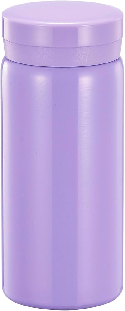 Mini Thermos Cute Water Bottle - 7 oz Tiny Insulated Vacuum 18/10 Stainless Steel Small Flask - Leak Proof & Spill Proof & Keeps Cold and Hot for Drink, Coffee, Tea - Purple