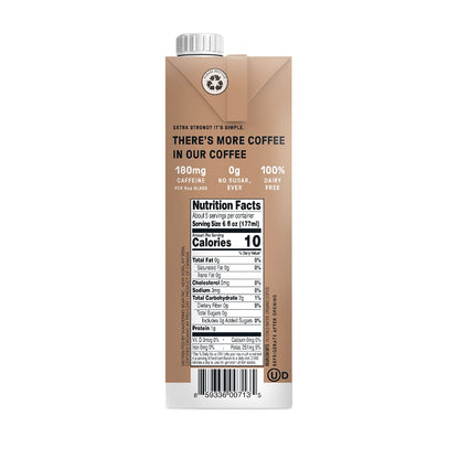 Wandering Bear Extra Strong Organic Cold Brew Coffee, Straight Black, 32 fl oz, 1 pack - Smooth, Organic, Unsweetened, Shelf-Stable, and Ready to Drink Cold Brew