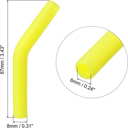 uxcell 12pcs Silicone Straw Tips, Silicone Straw Elbows Tip, Soft Reusable Metal Straw Covers Fit for 6mm/0.24" OD Stainless Steel Straws, Yellow