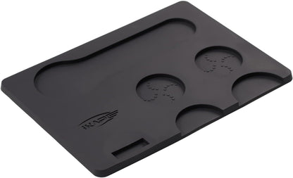 IKAPE Coffee Accessory Tool, Silicone Mat with Portafilter Holder, Espresso Tamping Station Mat, Distributor Food Safe & Non-Slip 11.61''x8.54'' (GJ-MAT)