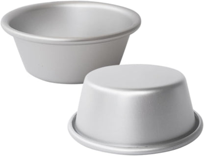 Aluminum Alloy Tart Pan, 3 Inch Cute Flan Mold, 10 Pieces Egg Tart Molds for Baking Pastel de Nata, Pie, Tartlet, Popover - Silver Tin