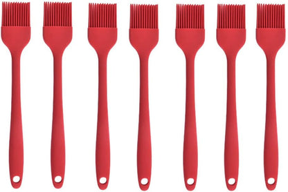Silicone brush, Oil Brush for BBQ Kitchen Cooking Baking and Grilling (7 PCS,red)