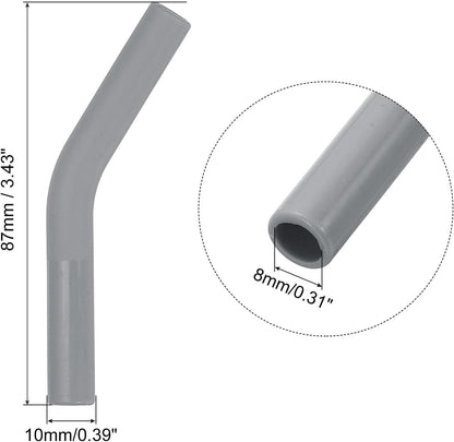 uxcell 4Pcs Silicone Straw Tips, Silicone Straw Elbows Tip, Soft Reusable Metal Straw Covers Fit for 8mm/0.31" OD Stainless Steel Straws, Grey