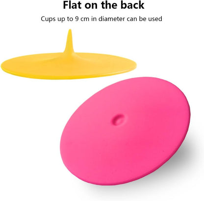 Silicone Cup Covers (Set of 4) ， Multicolored Silicone Lids for Mugs, Cups, Tea Pots,Flexible Mug Covers，Hot Cup Lids for Coffee & Tea