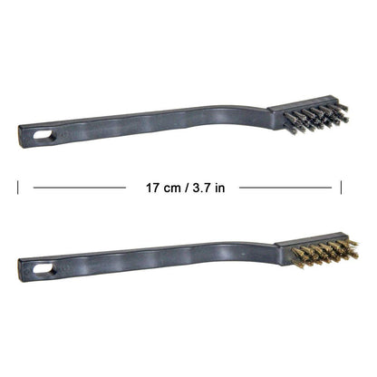 9PCS MINI Wire Brushes, Stainless Steel Brush Set, Curved Handle Scratch Toothbrush, Cleaning Welding Slag and Rust