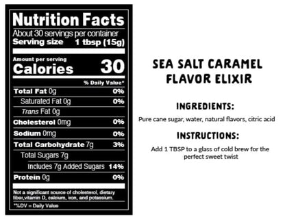 Explorer Caramel Coffee Syrup Flavor, All Natural Gluten Free Flavoring, with Himalayan Sea Salt for Drinks, Lattes, Cocktails & Shakes, 12.7 fl oz