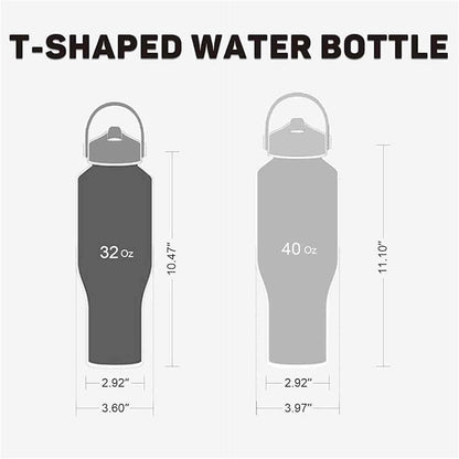 Insulated Water Bottle 40oz with Straw/Spout Lids, Stainless Steel Water Bottles Keep Cold 24h&Hot 12h, Metal Water Bottle with Straw that Fits in Cup Holder, Water Bottle Leak-proof,BPA Free