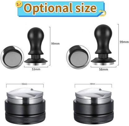 58mm Coffee Tamper & Distributor Set, 58mm Espresso Tamper Set with Stainless Steel Flat Base, Calibrated Spring Loaded Tampers Set with Cleaning Brush, Breville Espresso Accessories Kit