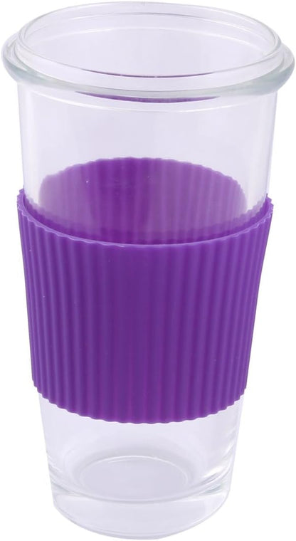uxcell Silicone Nonslip Glass Bottle Mug Cup Sleeve Protector Cover Purple
