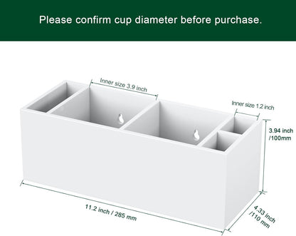 Double Cup Holder with Marker Slot, Party Cup Dispenser Acrylic Cup Organizer Mark Your Cup and Drink Up Caddy Modern Bar Counter Decor, White