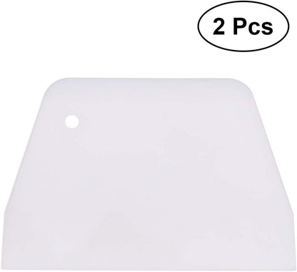 Cabilock 2pcs Cake Scraper Icing Smoother Flexible Plastic Cake Scraper Smoother for Bakery Pastry Cake Decoration Kitchen DIY Baking Tool